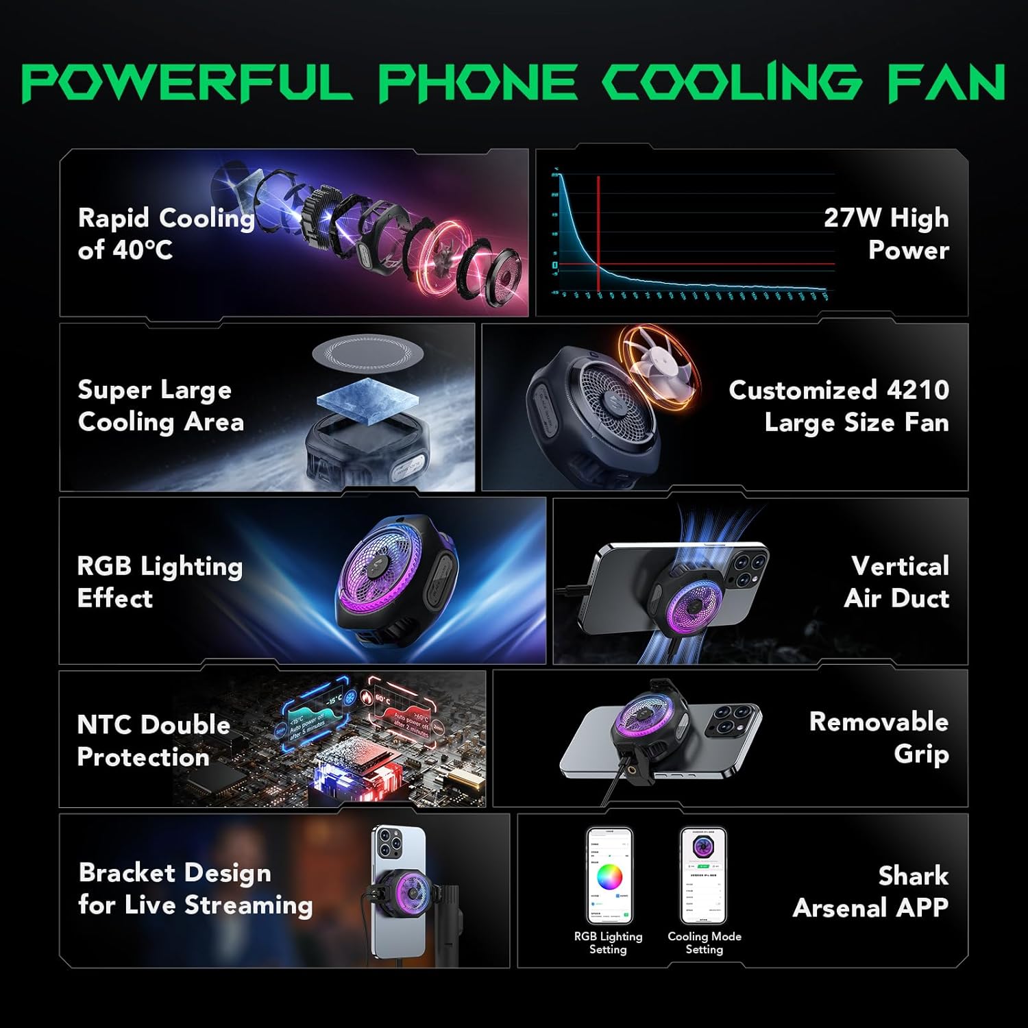 Black Shark MagCooler 4 Pro - 27W Magnetic Cooling Fan Black Shark MagCooler 4 Pro - 27W Magnetic Cooling Fan