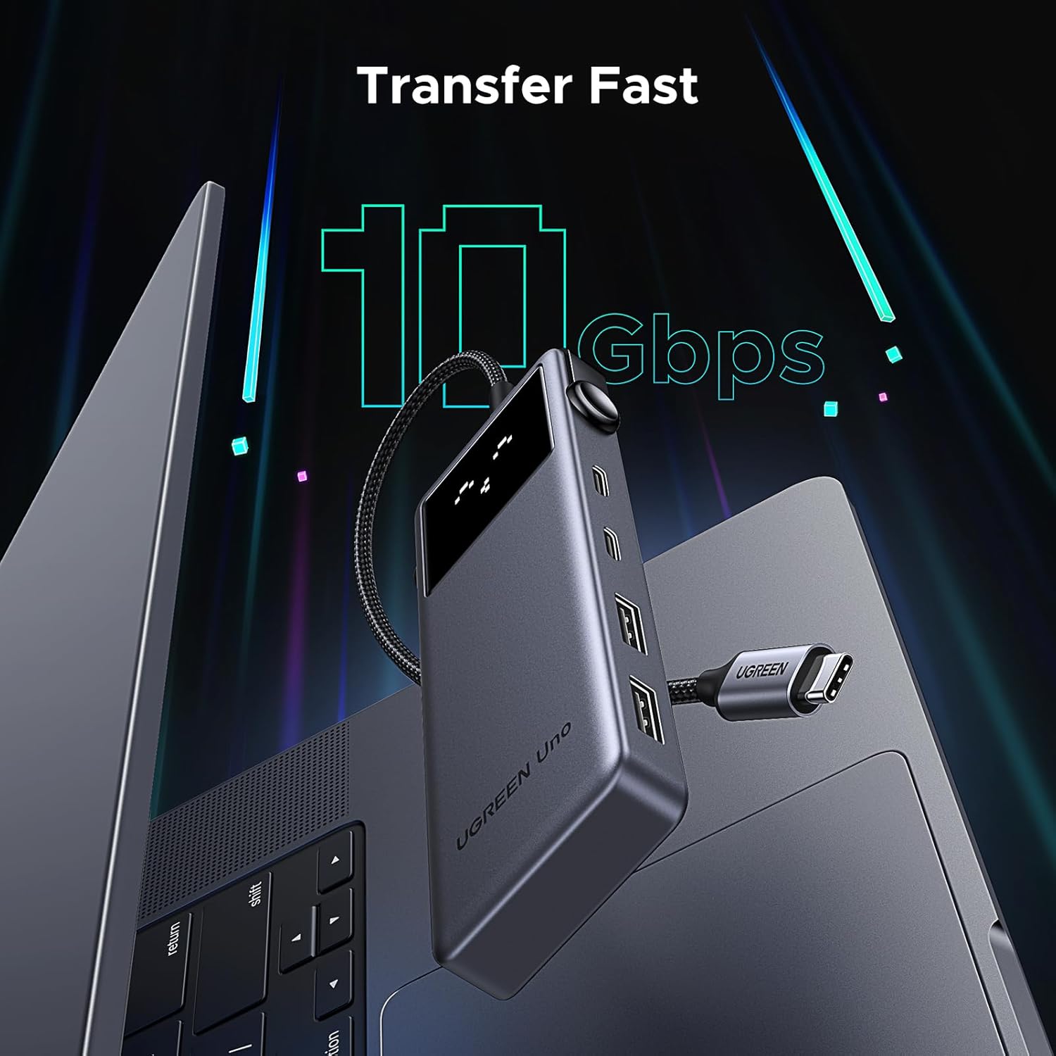 UGREEN Uno 6-in-1 USB-C Hub with 10Gbps & 4K HDMI.