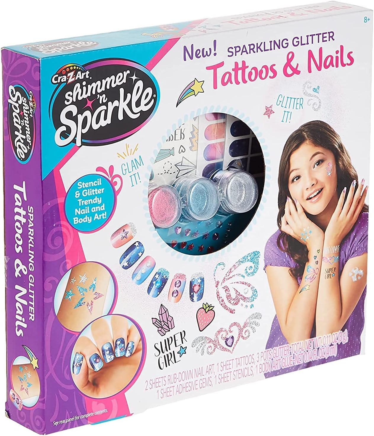 أظافر لامعة ووشوم للجسم من مجموعة Shimmer 'N Sparkle Glitter | متعة للأطفال أظافر لامعة ووشوم للجسم من مجموعة Shimmer 'N Sparkle Glitter | متعة للأطفال