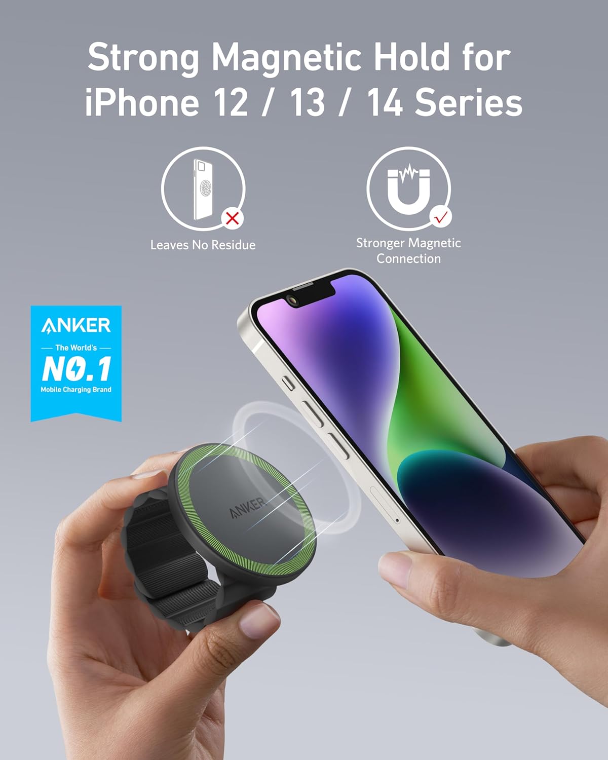 Anker Magnetic Phone Grip MagGo Sweat-Resistant 620 Magnetic Grip and Adjustable Strap