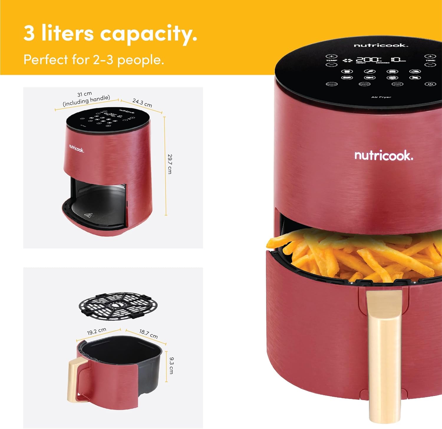Nutricook Air Fryer Mini / 3.3L / Digital Display Nutricook Air Fryer Mini / 3.3L / Digital Display