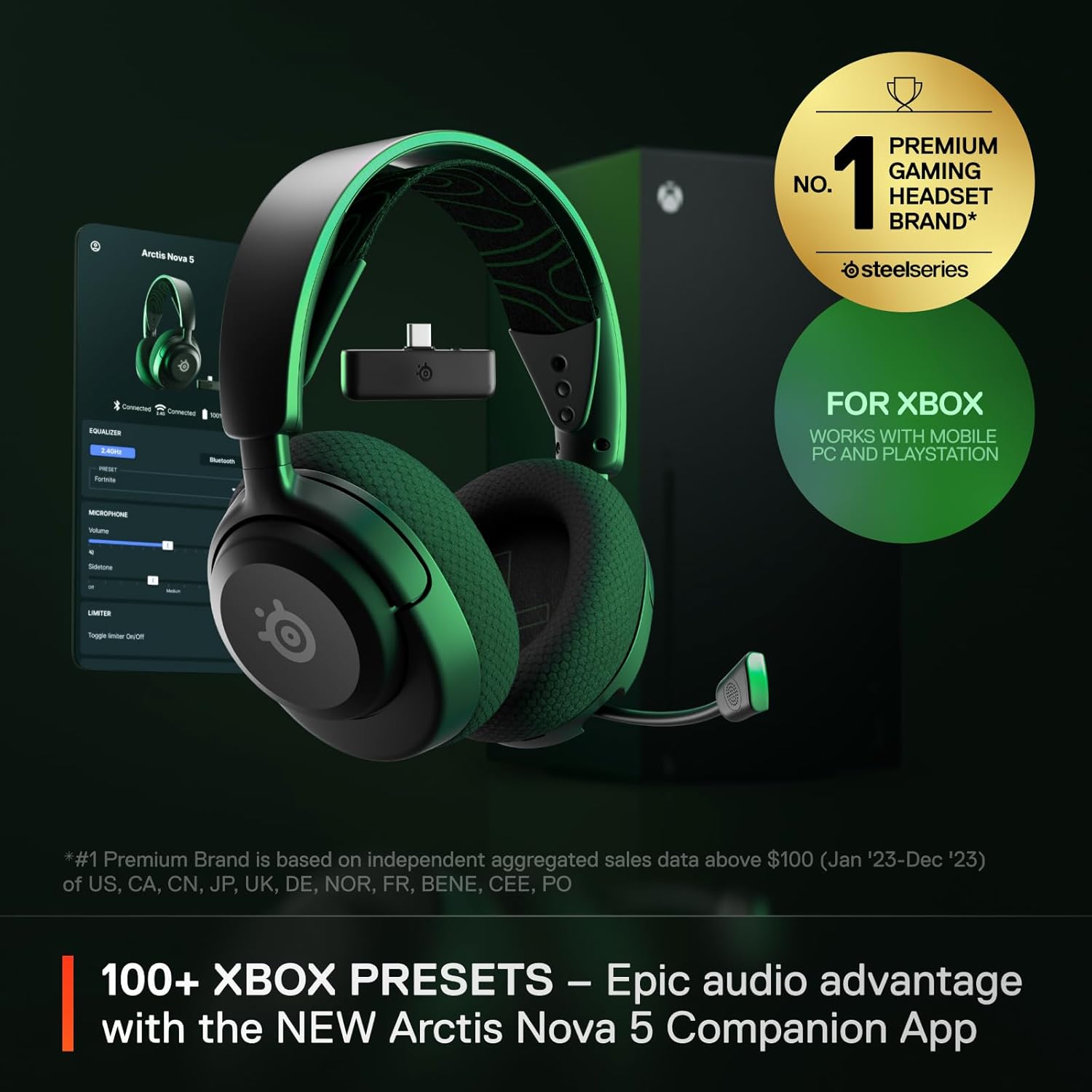 SteelSeries Nova 5X Gaming Headset Xbox, PC, PS, 60H Battery