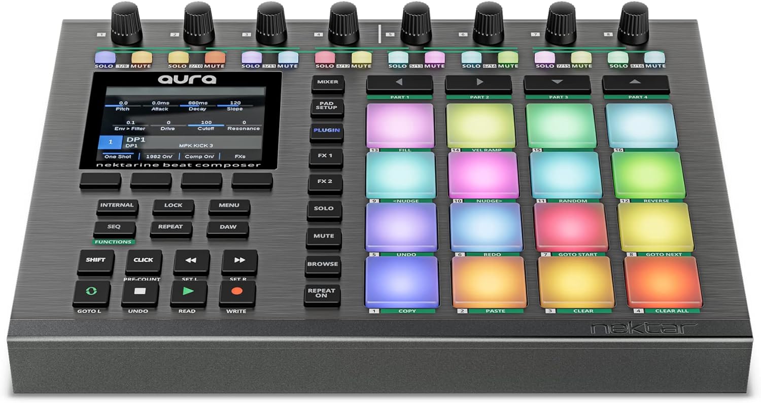 Nektar Aura Beat Composer and DAW Controller / 16 Pads - Metallic Grey Nektar Aura Beat Composer and DAW Controller / 16 Pads - Metallic Grey