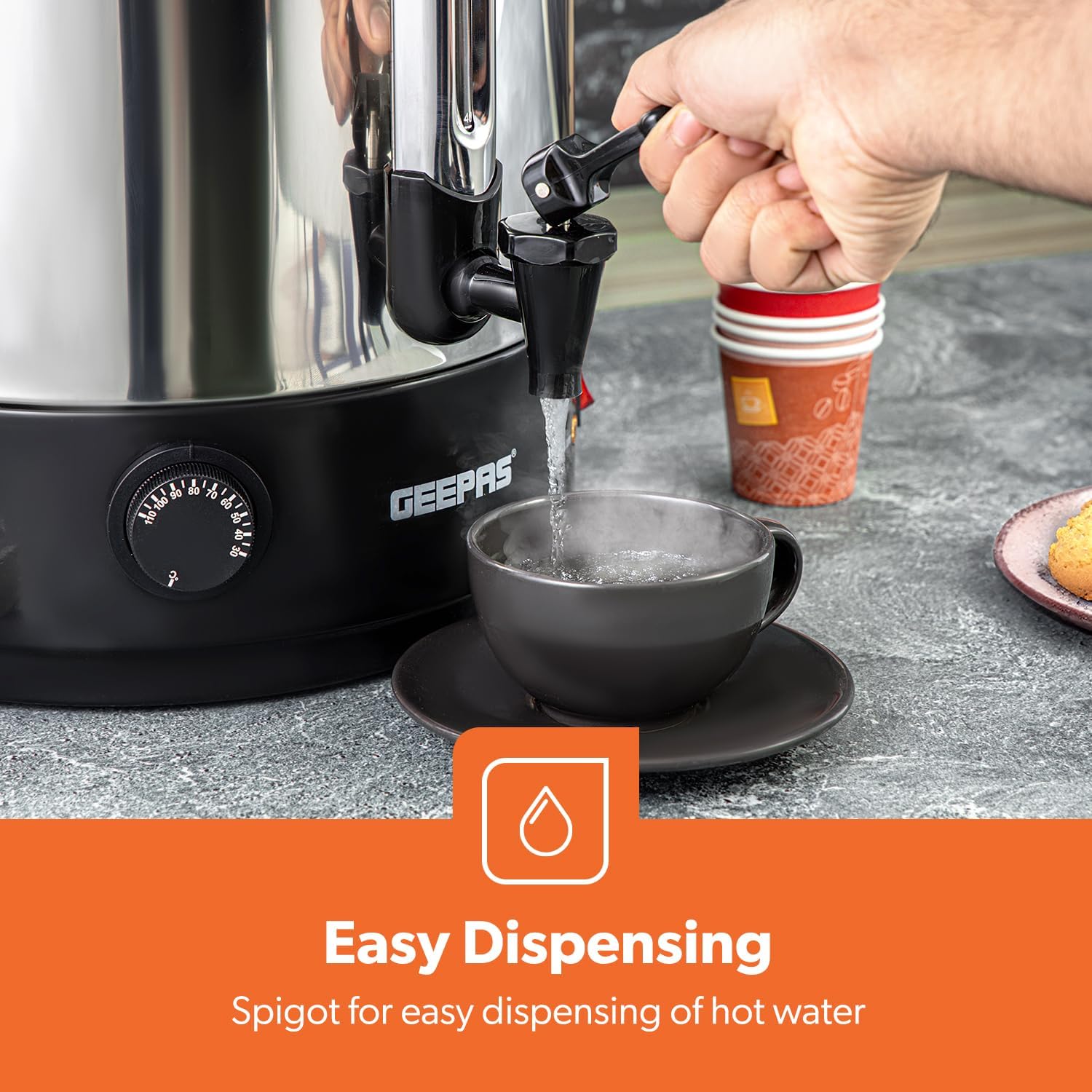 غلاية مياه Geepas 30 لتر للاستخدام التجاري والمنزلي