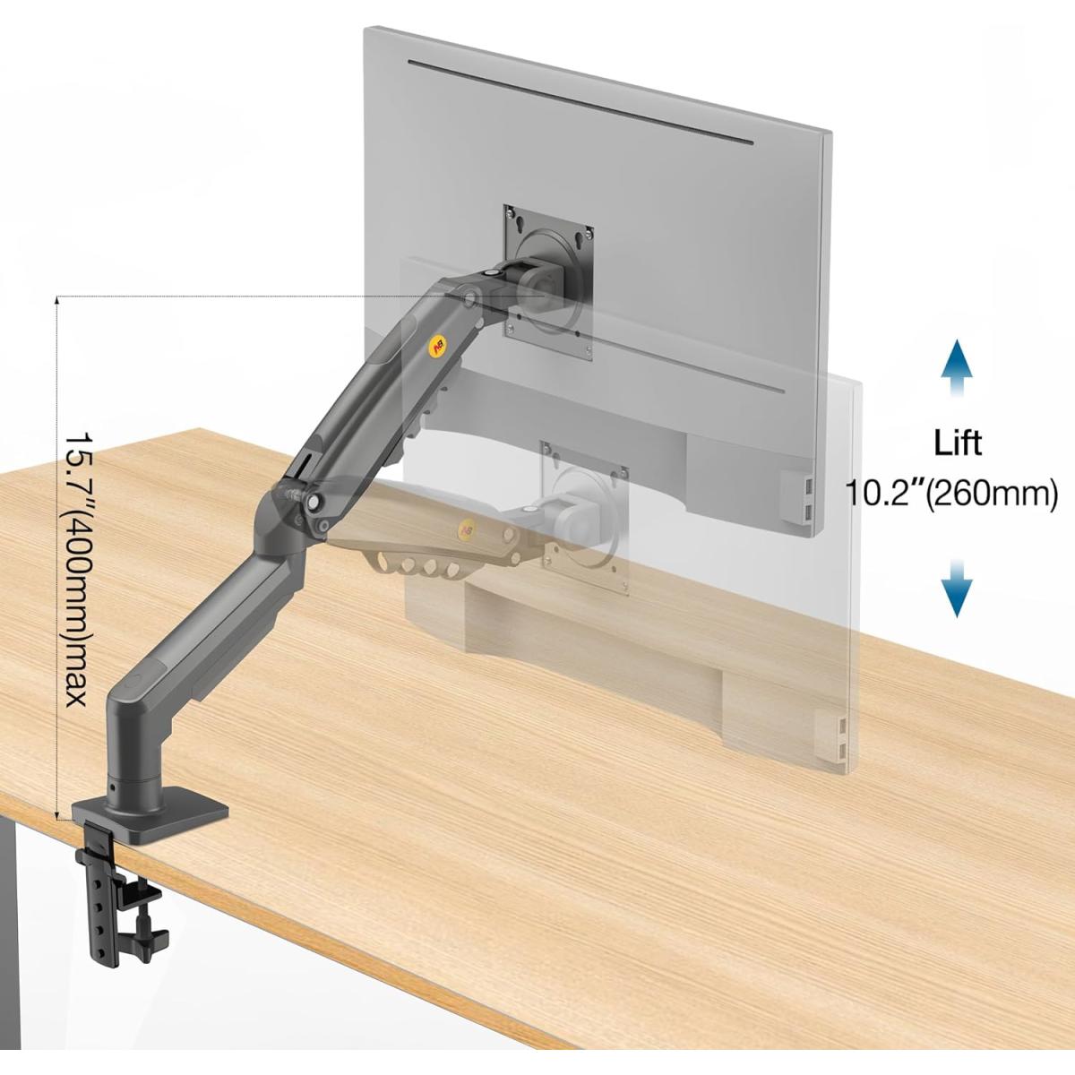 North Bayou (NB F80) Single Monitor Arm 17-30" 2-9kg VESA