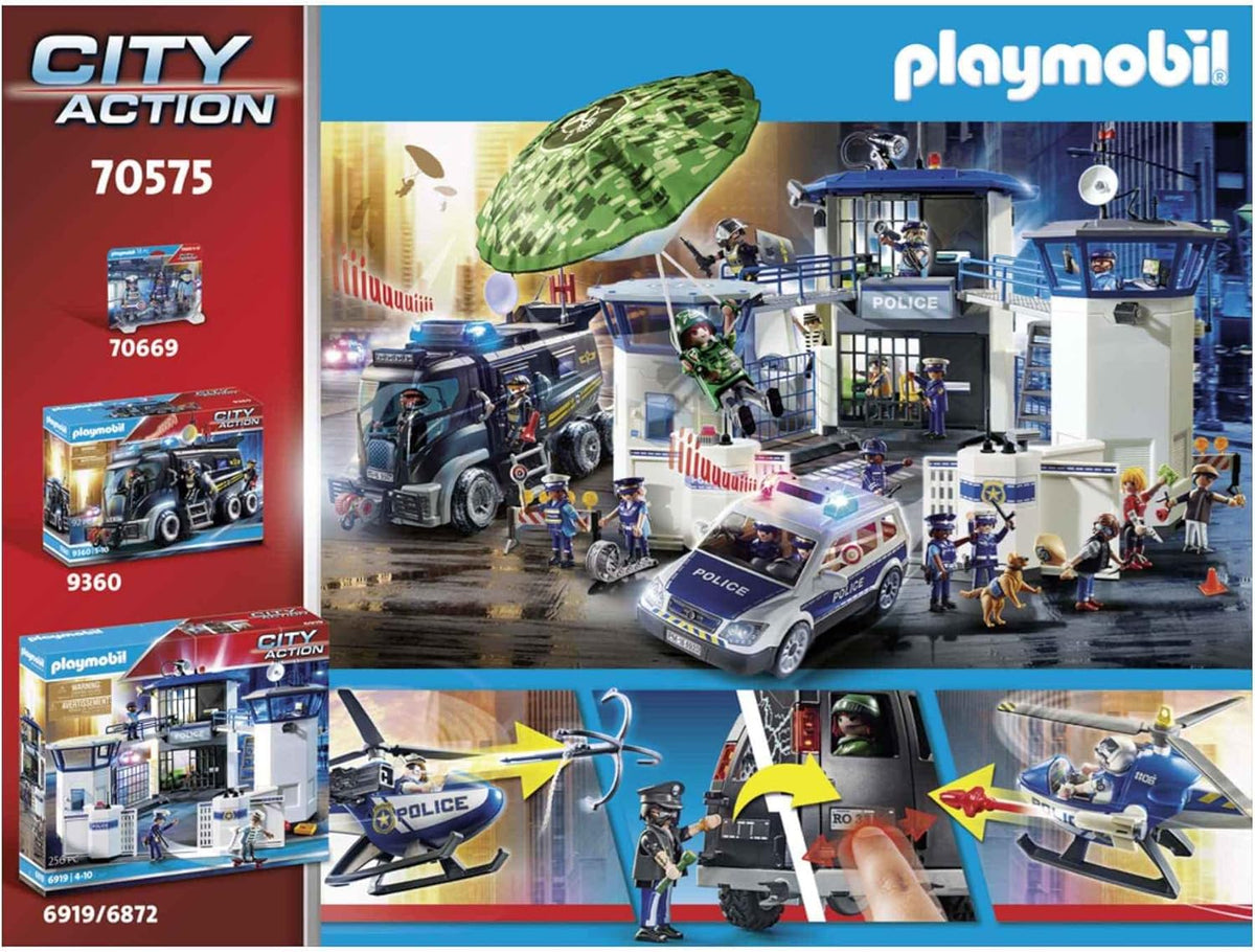 Playmobil Helicopter Chase with Runaway Van - Toy Adventure Playmobil Helicopter Chase with Runaway Van - Toy Adventure
