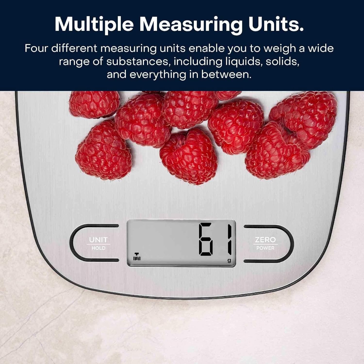 Nutricook Digital Kitchen Scale 5KG / Stainless Steel Food Scale For Baking And Cooking - Silver