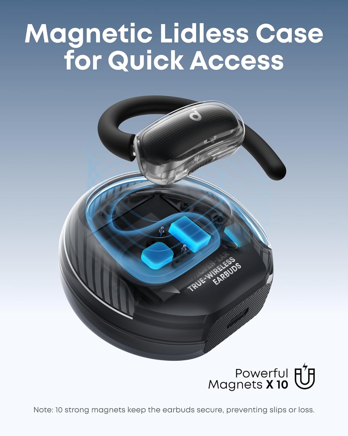 Anker Soundcore V40i Open Earbuds – Transparent Design & Bass