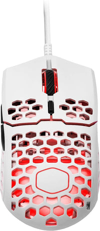 ماوس الألعاب Cooler Master MM711 Matte White RGB 60G مع ماوس ألعاب خفيف الوزن بدقة 16000 نقطة في البوصة 