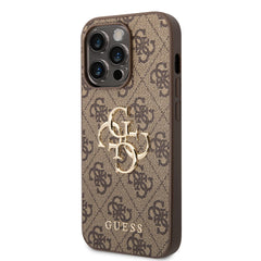 GUESS MagSafe 4G PU Leather Case for iPhone 16 Pro Max - Brown