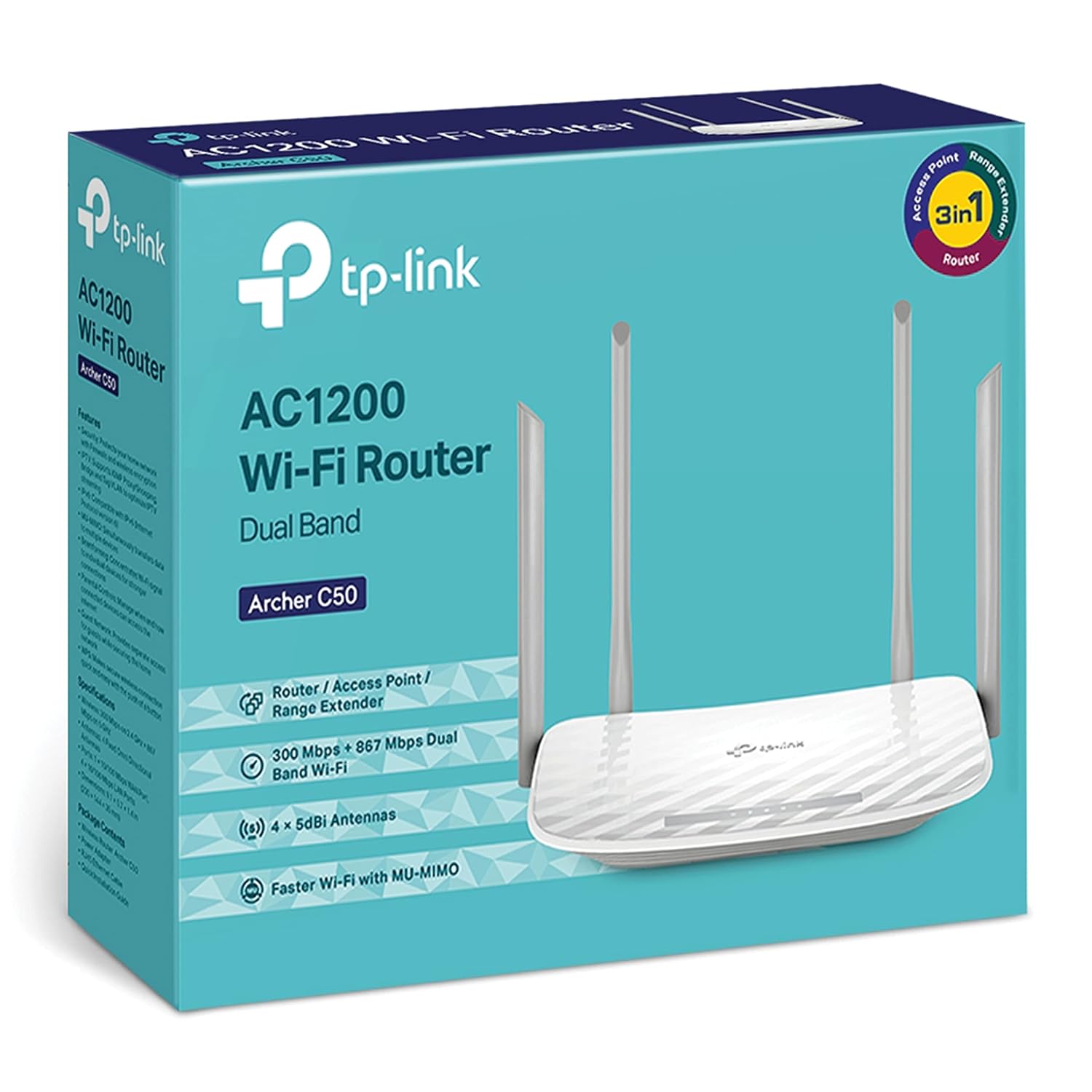TP-LINK AC1200 Wireless Dual Band Router - White