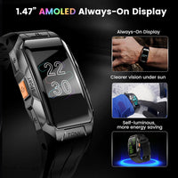 KOSPET TANK X1 Rugged Smartwatch with 3D Curved AMOLED Display - Black