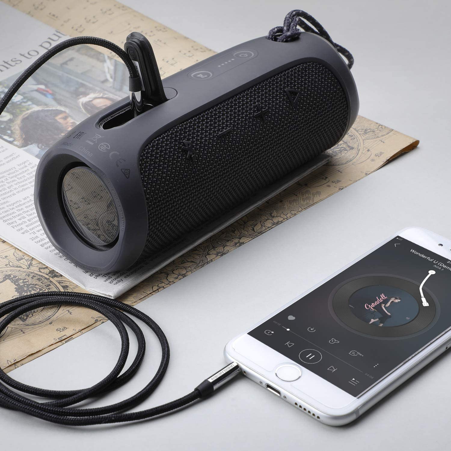 كابل صوت Anker 3.5 ملم ذكر إلى ذكر بطول 4 أقدام، عبوة غير متصلة بالإنترنت، الإصدار 2 بدون خطاف 