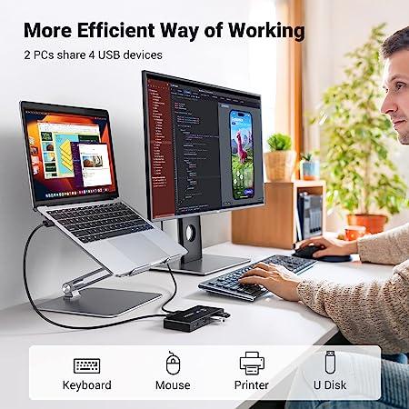UGREEN 2-In 4-Out USB 2.0 Sharing Switch Box - 30767 UGREEN 2-In 4-Out USB 2.0 Sharing Switch Box - 30767