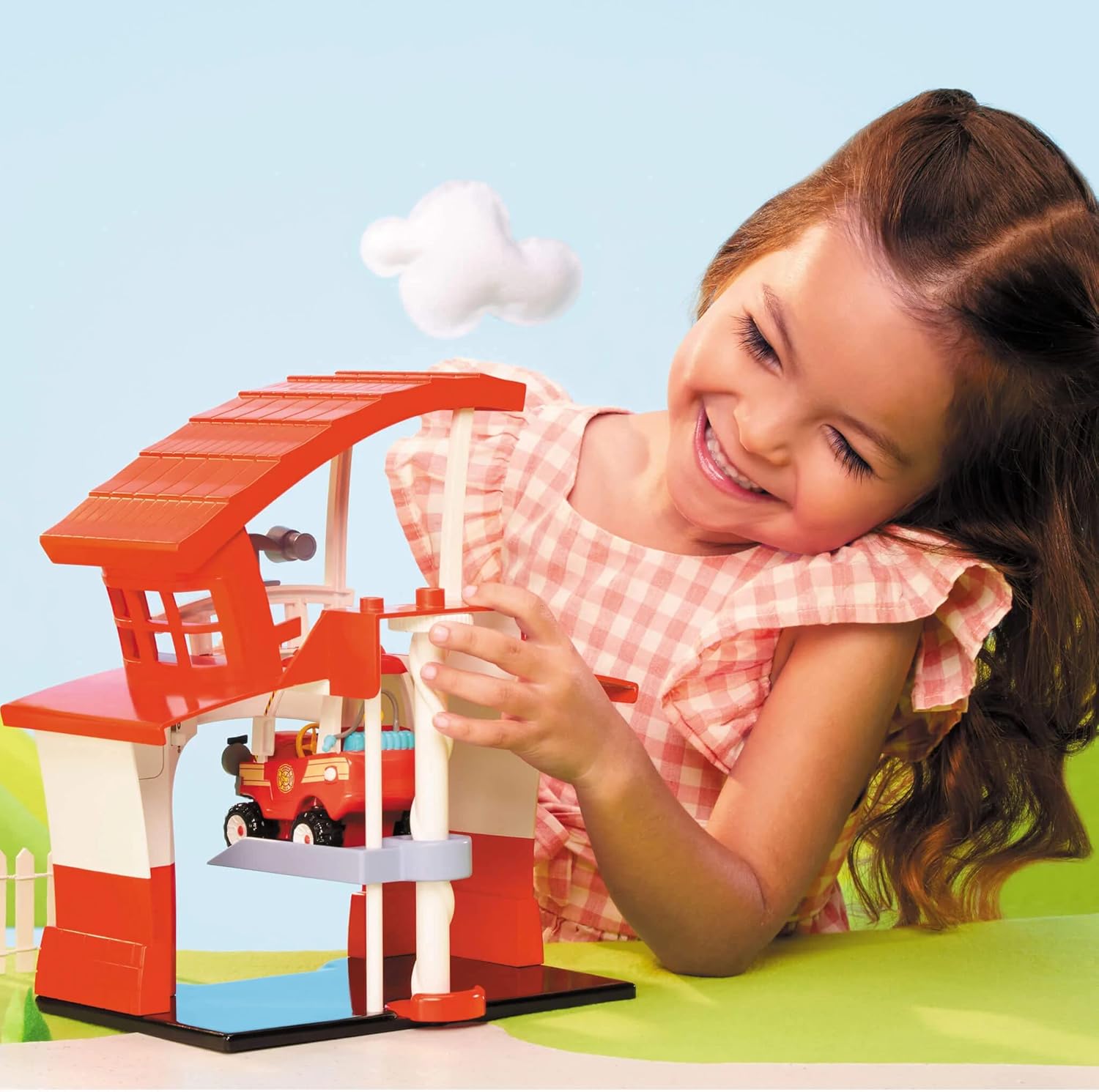 Little Tikes Let’s Go Cozy Coupe Fire Station Playset For Tabletop & Floor Play - Includes Cozy Fire Truck, Rescue Hat, Barbecue Grill & Fire Hydrant