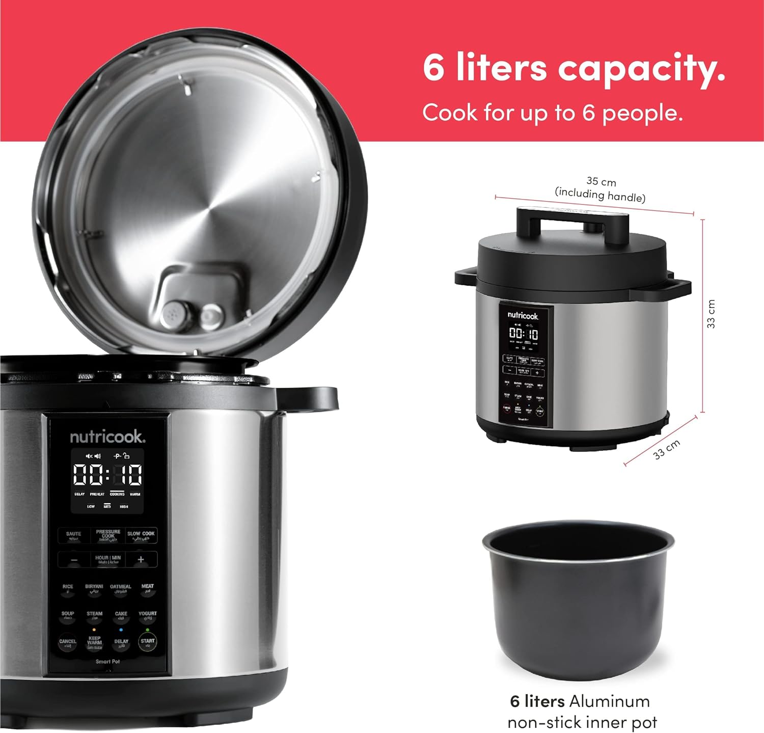 Nutricook Smart Pot 2 / 8L / Electric Pressure Cooker - Silver