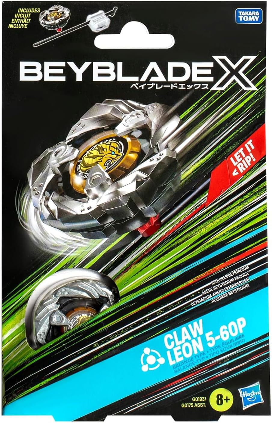 مجموعة Beyblade X – Claw Leon 5-60P مع سبينر ومطلق