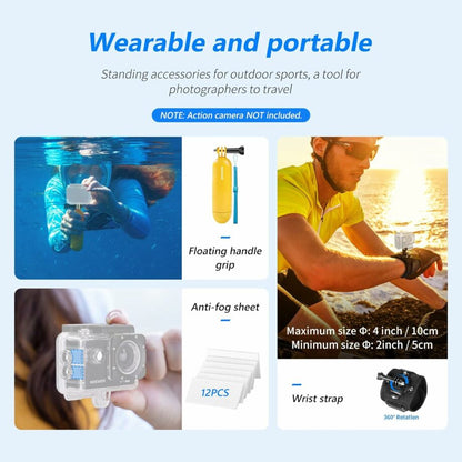 Neewer 50 in 1 Accessory Kit for GoPro DJI Insta360 and More