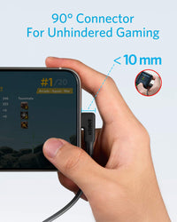 كابل Anker PowerLine C إلى Lightning بزاوية قائمة بطول 6 أقدام - أسود 