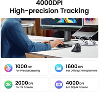 ماوس UGREEN الرأسي اللاسلكي بتصميم مريح ودقة 4000 DPI