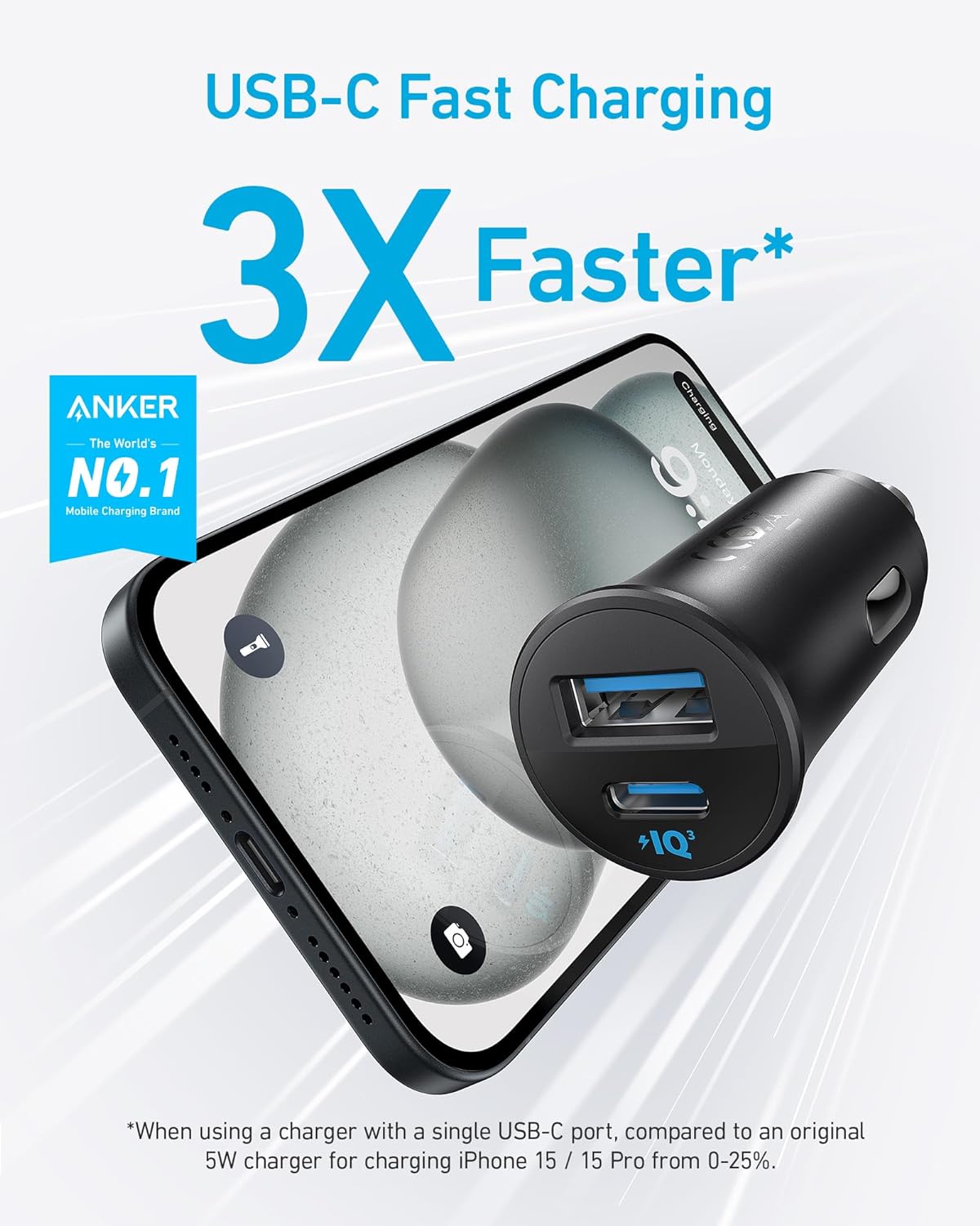 Anker USB-C Car Charger 30W 2-Port Type-C Car Adapter