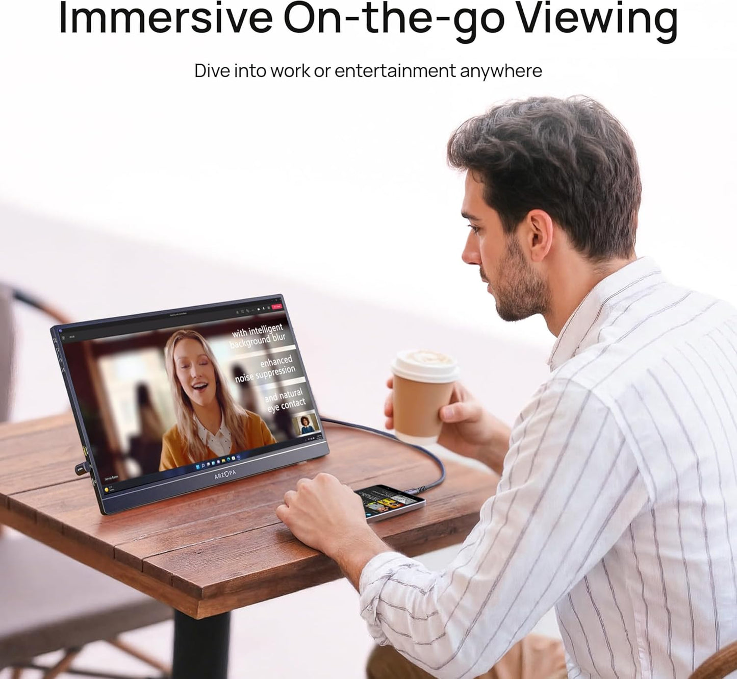 شاشة Arzopa Z1C محمولة 16.1" FHD | 100% sRGB