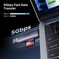 UGREEN USB-C & USB-A SD Card Reader – Dual Slot, 5Gbps.