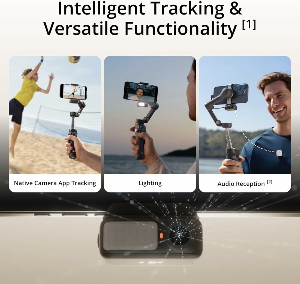 DJI Osmo Mobile 7P Gimbal with Tracking, Light & Mic Support DJI Osmo Mobile 7P Gimbal with Tracking, Light & Mic Support