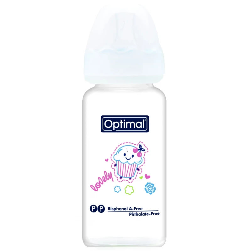 Optimal Glass Feeding Bottle 160ml – White BPA-Free