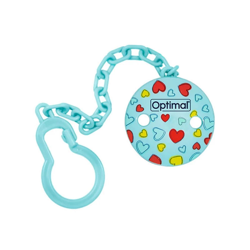 Optimal Baby Pacifier Holder Clip – Blue Hearts Design Optimal Baby Pacifier Holder Clip – Blue Hearts Design