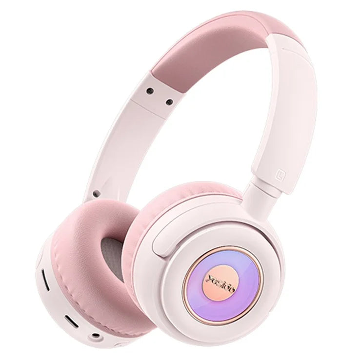 Yesido BT5.3 Headphones - RGB Lights & Long Battery pink