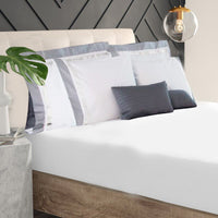 Givi Lulu Queen Fitted Sheet Set 3-Piece - White & Taupe