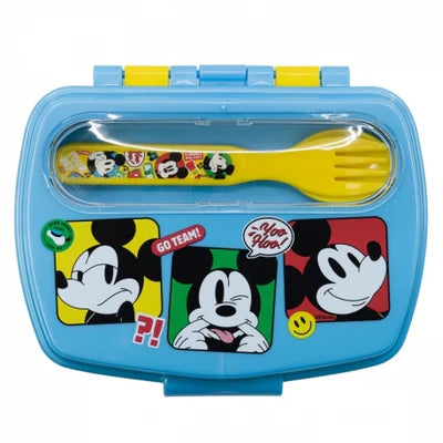 STOR Funny Sandwich Box with Cutlery - Mickey Mouse