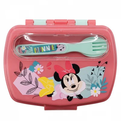 STOR Funny Sandwich Box with Cutlery - Minnie Mouse STOR Funny Sandwich Box with Cutlery - Minnie Mouse