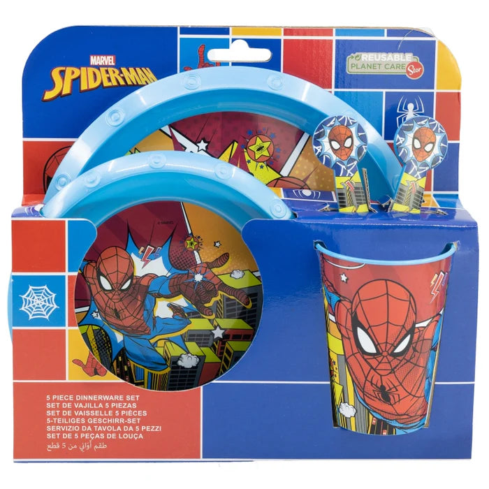 Stor 5 Pcs Spiderman Cutlery Set - Fun & Safe for Kids Stor 5 Pcs Spiderman Cutlery Set - Fun & Safe for Kids