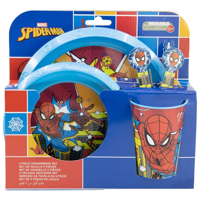 Stor 5 Pcs Spiderman Cutlery Set - Fun & Safe for Kids