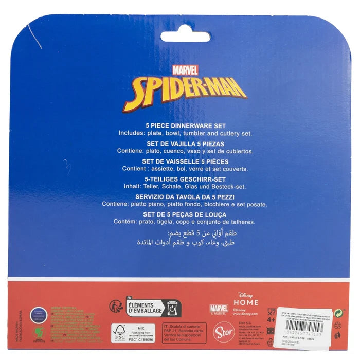 Stor 5 Pcs Spiderman Cutlery Set - Fun & Safe for Kids Stor 5 Pcs Spiderman Cutlery Set - Fun & Safe for Kids