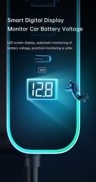 Mcdodo 107W Five Ports Digital Display Car Charger -Metallic gray Mcdodo 107W Five Ports Digital Display Car Charger -Metallic gray