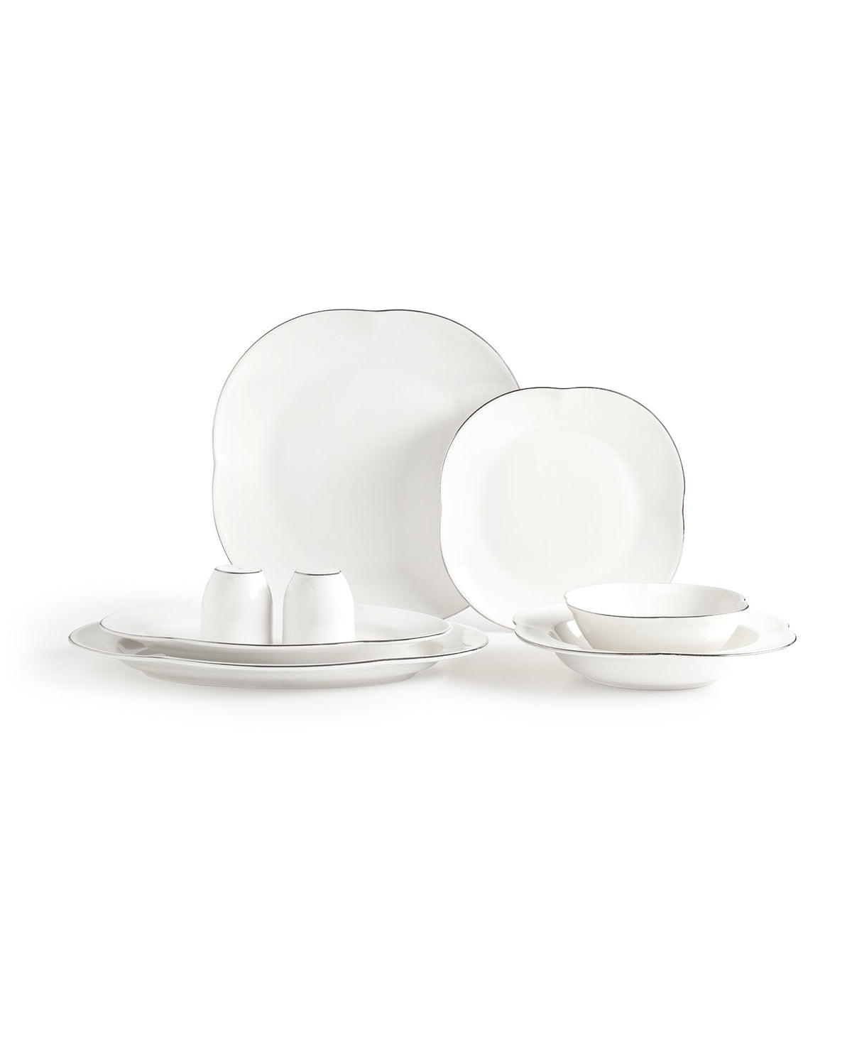 Perle 28 Piece Dinner Set Gold/platinum - Madame Coco JO
