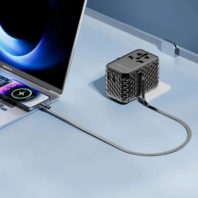 محول باورولوجي العالمي 20 واط ومنفذي 15 واط PD USB A 