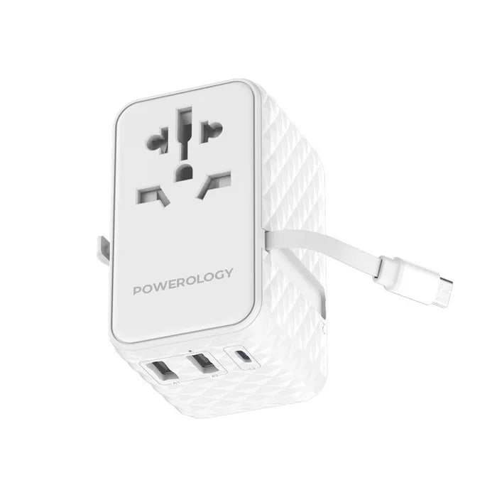 Powerology Universal Adapter  PD 20W and 2X USB A 15W