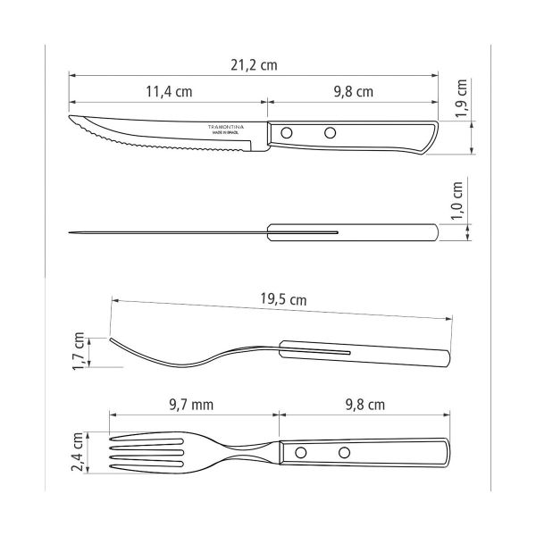 طقم أدوات باربكيو 14 قطعة Tramontina Churrasco Polywood
