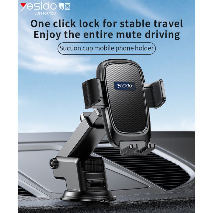 Yesido Suction Cup Flexible Adjustment Long Arm Phone Holder Universal Dashboard Car Holder