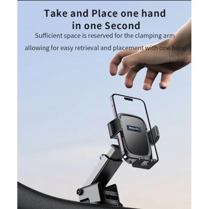Yesido Suction Cup Flexible Adjustment Long Arm Phone Holder Universal Dashboard Car Holder