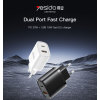شاحن سريع YC47 بقوة 20 وات - محول ثنائي المنفذ من النوع C وUSB-A
