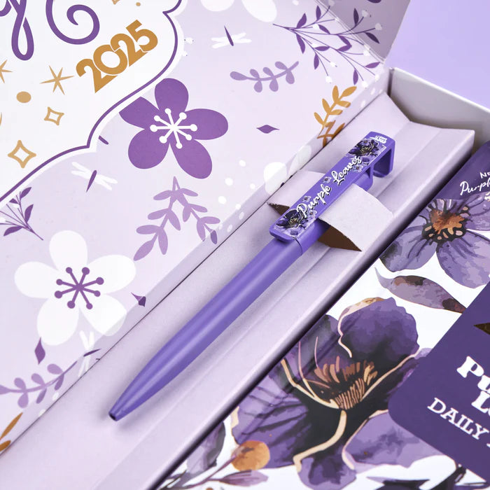 Mofkera Agenda Gift Set 2025 - Purple Leves