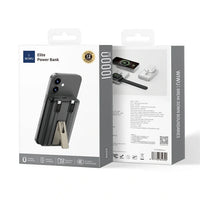 WiWU Elite 10000mAh Power Bank with Built-in Cable & Stand