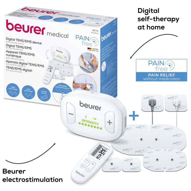 Beurer EM 70 Wireless TENS/EMS Device for Pain Relief & Muscle Stimulation