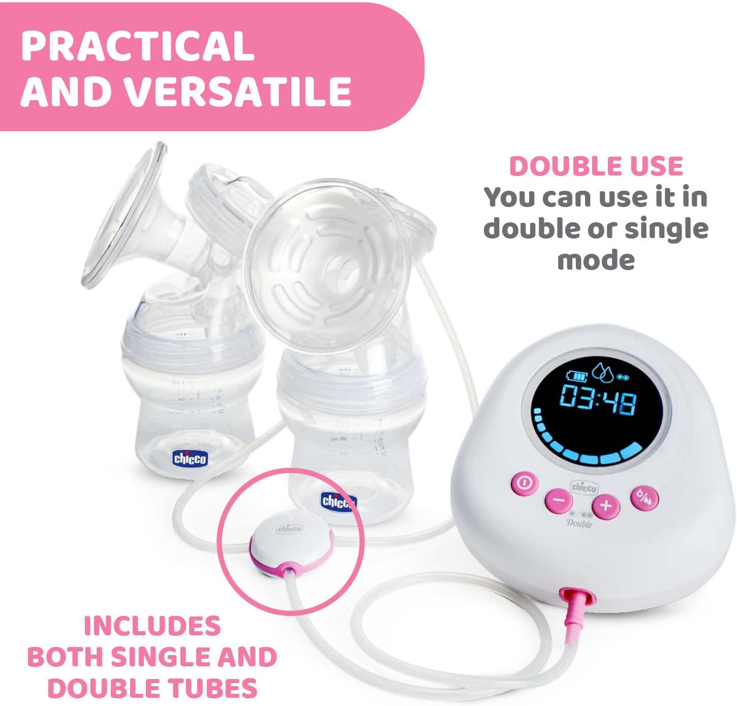 Chicco Double Electric Breast Pump Fast & Comfortable Chicco Double Electric Breast Pump Fast & Comfortable