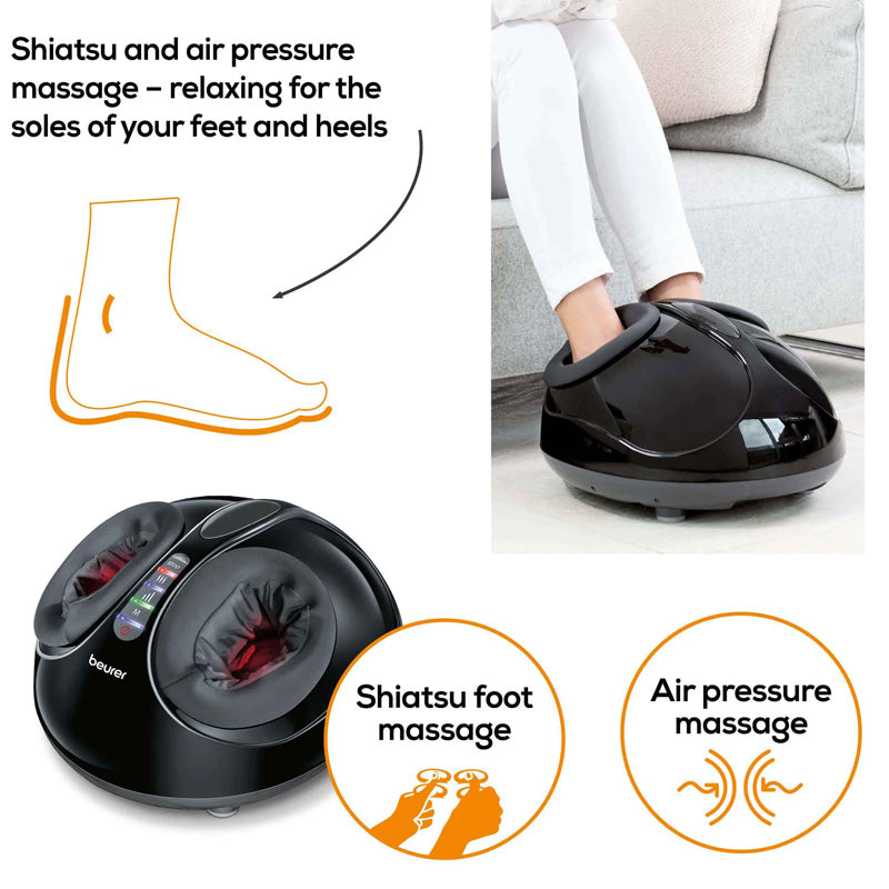 Beurer FM 90 Foot Massager with Shiatsu and Air Pressure - Black